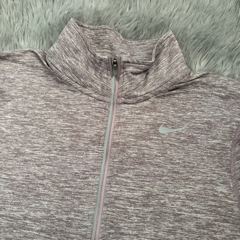 Nike Running Drifit Quarter Zip Long Sleeve Short Pale Light Purple Women's XS